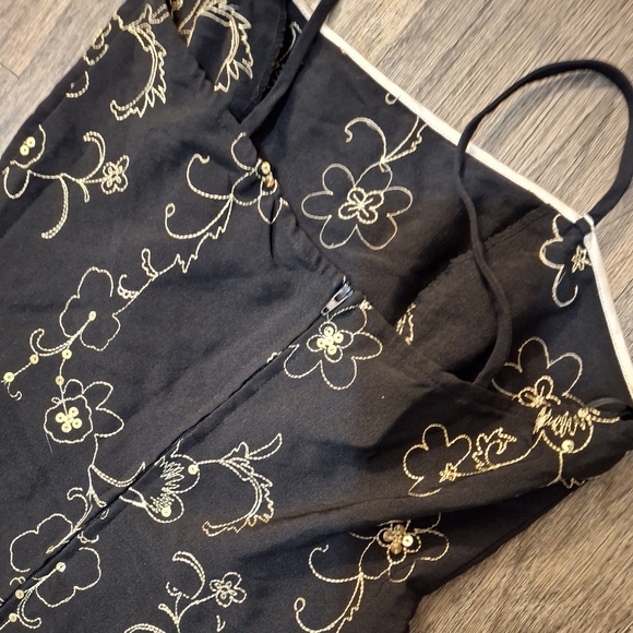 Vintage Y2K Steppin Out Embroidered Sequin Mini Ruffle Dress. - Picture 7 of 14